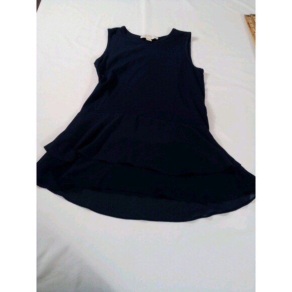 Woman's Michael Kors Navy Blue Tank Top Sheer At Bottom Size XS - Picture 2 of 13
